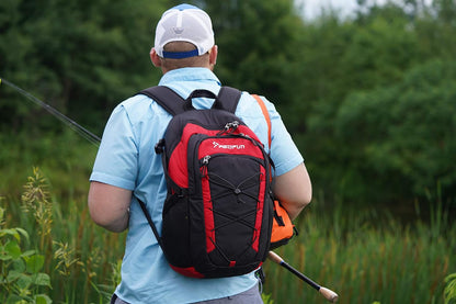 Insulated Cooler Backpack, Leakproof Lightweight Cooler Bag, Soft Backpack Cooler for Men and Women Bag Cooler for Lunch, Picnic, Fishing, Hiking, Camping,Park, Day Trip Black & Red