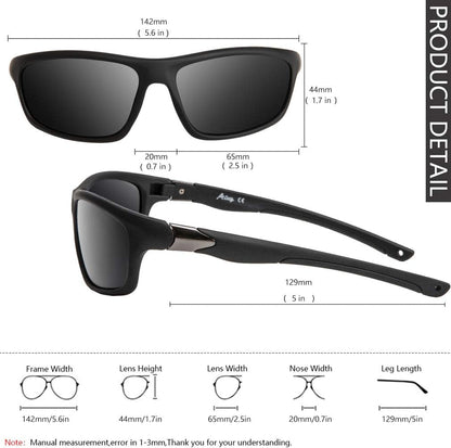 Polarized Sports Sunglasses for Men Driving Fishing Running Cycling Glasses 100% UV Protection