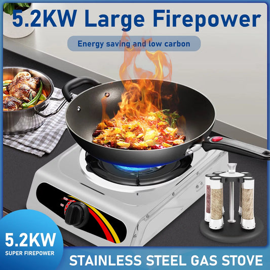 Portable 1 Burner Gas Camp Stove,Outdoor Cooker Single Burner Kitchen Desktop Cooktop