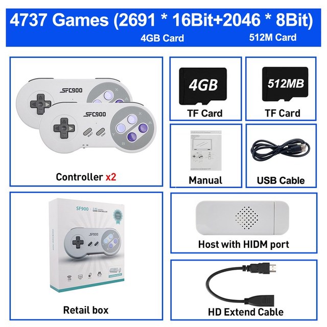 4000+ GAMES: Retro Video Game Console & Controllers